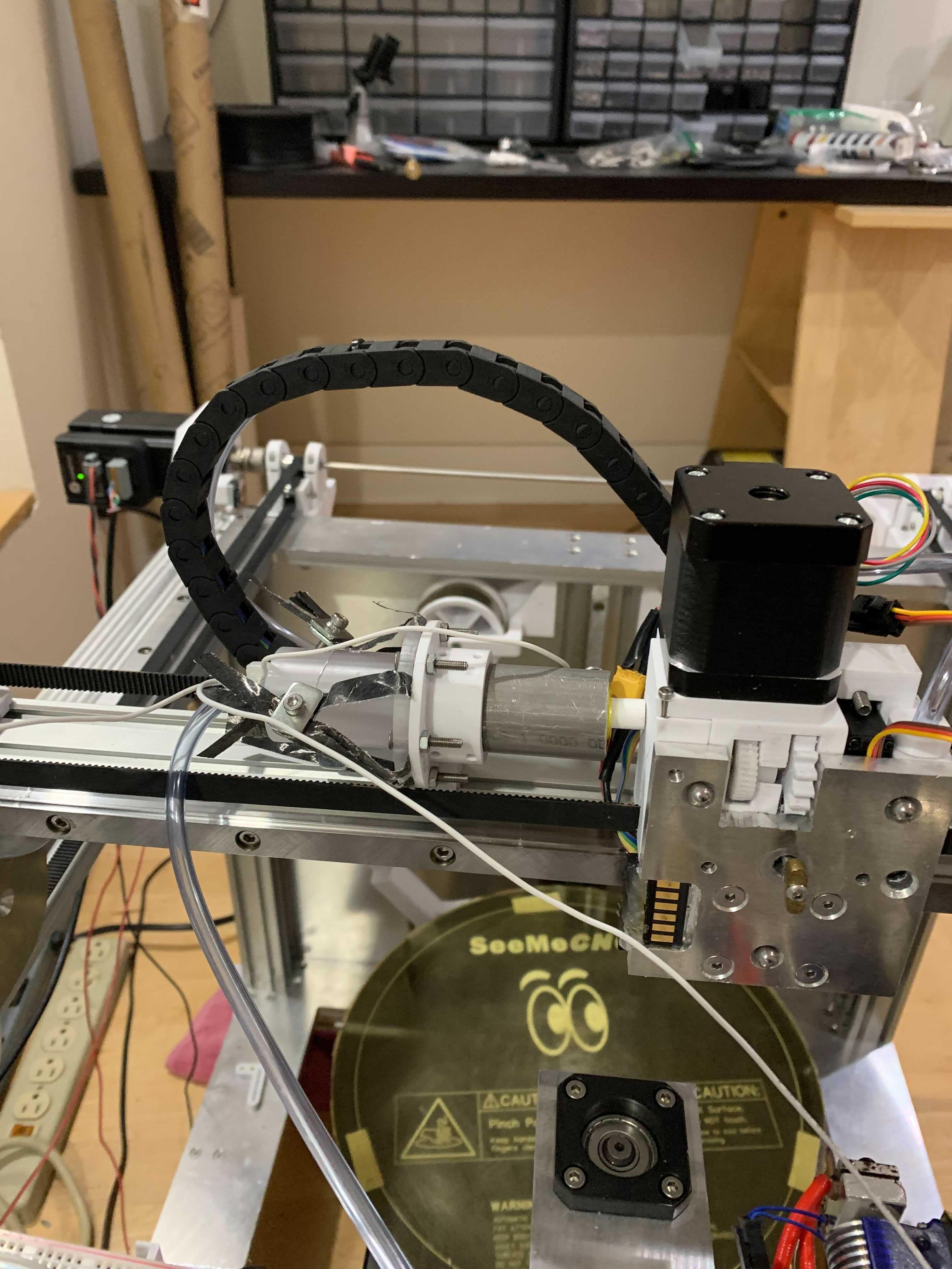 Test setup on my 5-axis printer's X axis.